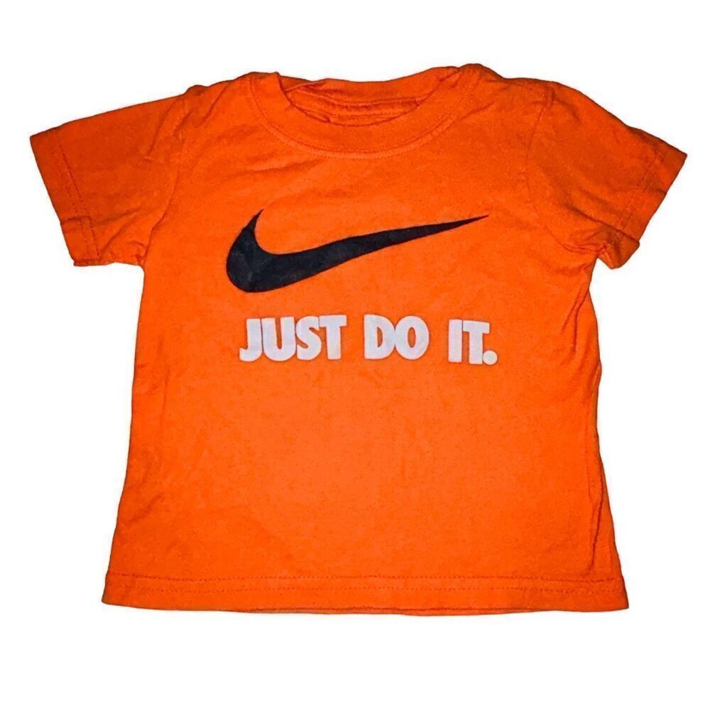 Boys Nike T-shirt Size 2T  Orange Swoosh Just Do‎ It